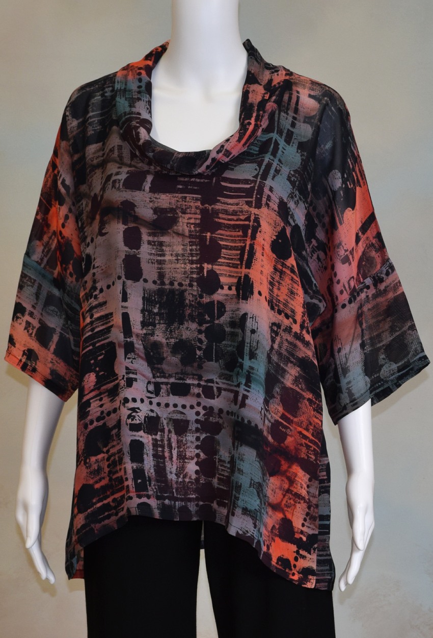 Industrial Sunset Cowlneck Dolman Tunic